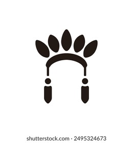 Headdress icon. Flat silhouette version.