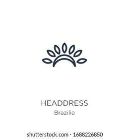 Adresssymbol. Dünne lineare Kopfbezugssymbol einzeln auf weißem Hintergrund aus brasilianischer Kollektion. Vektorillustration der Linie, Symbol für Web und Mobilfunk