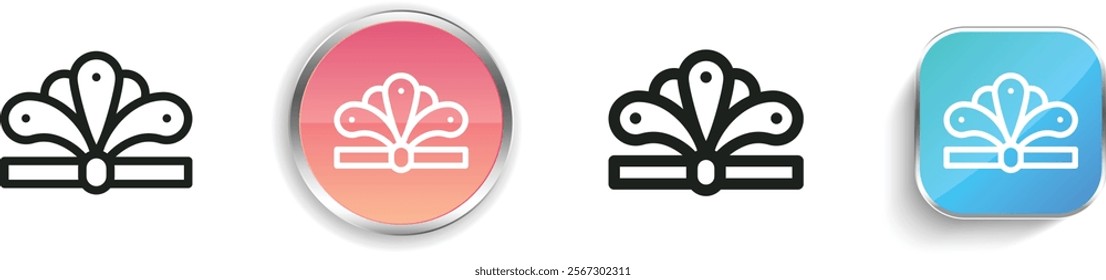 headdress icon. Thin Linear, Regular and Button Style Design Isolated On White Background