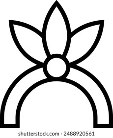 headdress icon. Thin linear style design isolated on white background