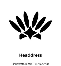 Headdress icon vector isolated on white background, logo concept of Headdress sign on transparent background, filled black symbol