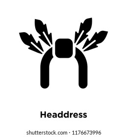 Headdress icon vector isolated on white background, logo concept of Headdress sign on transparent background, filled black symbol