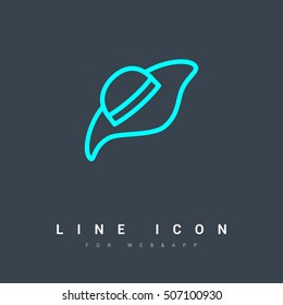 Headdress isolated minimal single flat linear icon for application and info-graphic. Hat line vector icon for websites and mobile minimalistic flat design.