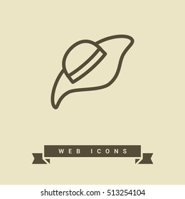 Headdress isolated minimal single flat linear icon for application and info-graphic. Hat line vector icon for websites and mobile minimalistic flat design.