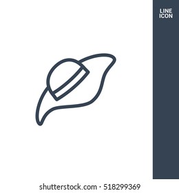 Headdress isolated minimal single flat linear icon for application and info-graphic. Hat line vector icon for websites and mobile minimalistic flat design.