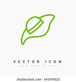 Headdress isolated minimal single flat linear icon for application and info-graphic. Hat line vector icon for websites and mobile minimalistic flat design.