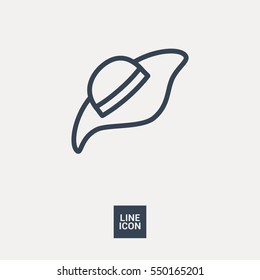 Headdress isolated minimal single flat linear icon for application and info-graphic. Hat line vector icon for websites and mobile minimalistic flat design.