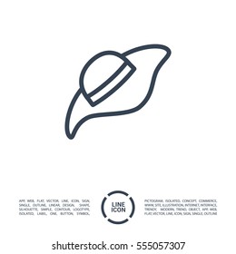 Headdress isolated minimal single flat linear icon for application and info-graphic. Hat line vector icon for websites and mobile minimalistic flat design.