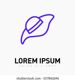 Headdress isolated minimal single flat linear icon for application and info-graphic. Hat line vector icon for websites and mobile minimalistic flat design.