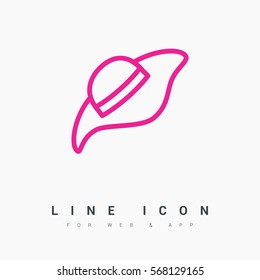 Headdress isolated minimal single flat linear icon for application and info-graphic. Hat line vector icon for websites and mobile minimalistic flat design.