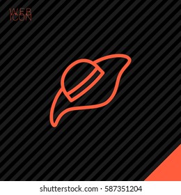 Headdress isolated minimal single flat linear icon for application and info-graphic. Hat line vector icon for websites and mobile minimalistic flat design.