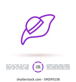 Headdress isolated minimal single flat linear icon for application and info-graphic. Hat line vector icon for websites and mobile minimalistic flat design.