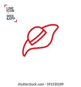 Headdress isolated minimal single flat linear icon for application and info-graphic. Hat line vector icon for websites and mobile minimalistic flat design.