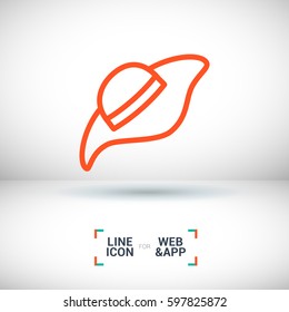 Headdress isolated minimal single flat linear icon for application and info-graphic. Hat line vector icon for websites and mobile minimalistic flat design.