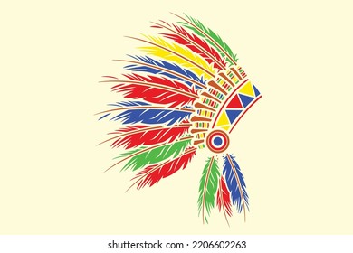 Headdress, Native American Headdress Sublimation Png, Native American Colorful Headdress T shirt Design, Headdress Vector Design,