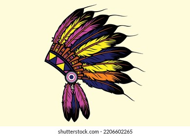 Headdress Native American Headdress Sublimation Png Stock Vector ...