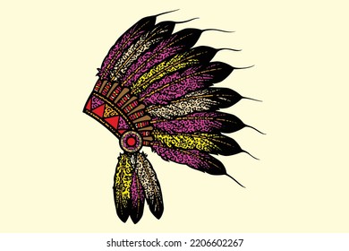 Headdress Native American Headdress Sublimation Png Stock Vector ...