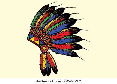 Headdress Native American Headdress Sublimation Png Stock Vector 