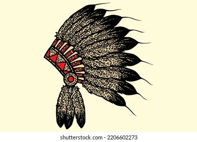 Headdress, Native American Headdress Sublimation Png, Native American Colorful Headdress T shirt Design, Headdress Vector Design,