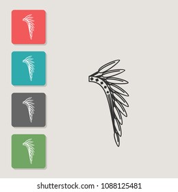 Headdress of natives - vector icon. Symbol for web, infographics, print design and mobile UX/UI kit. Vector illustration, EPS10.