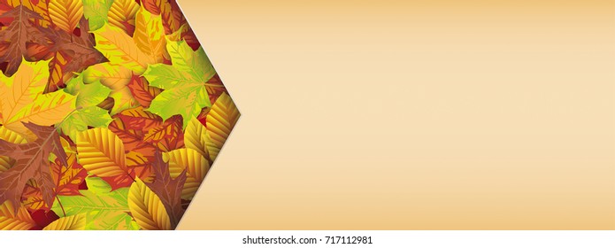 Header with autumn foliage. Eps 10 vector file.