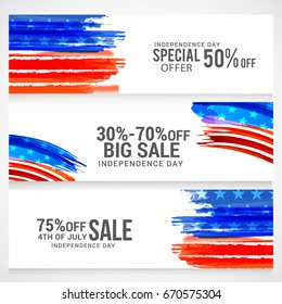 Header Or Banner Of 4th Of July Independence Day.