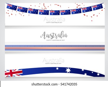 Header or banner for Australia day celebration.