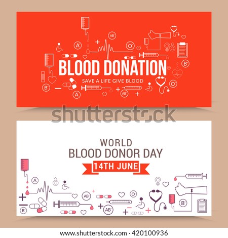 Header or banner of Donate blood concept for World blood donor day-June 14.