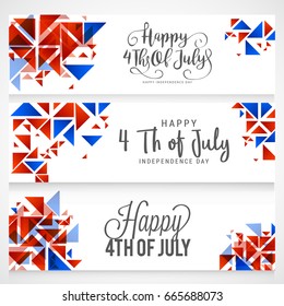 Header Or Banner Of Happy 4th Of July USA Independence Day Text Space Background.