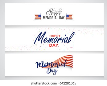 Header Or Banner Of Happy Memorial Day.