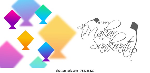 Header Or Banner Of Makar Sankranti with colorful kites.