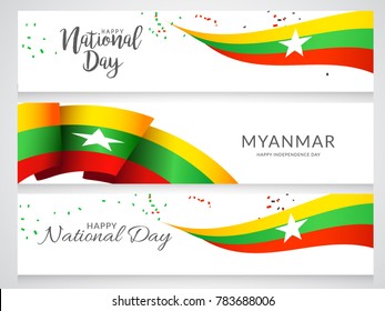 Header Or Banner Of Myanmar National Day.