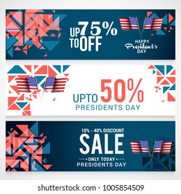 Header Or Banner Of Presidents Day Sale Background.