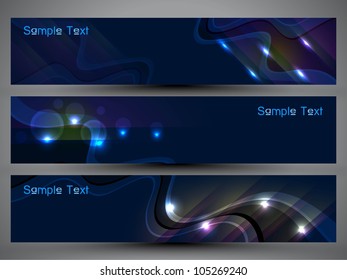 Cabecera o conjunto de banners con un fondo colorido, se puede editar y usar fácilmente para el diseño de sitios web o blogs. Ilustración vectorial en EPS 10.