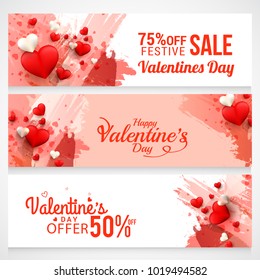 Header Or Banner Of Valentines Day Sale Background,Easy To Edit.