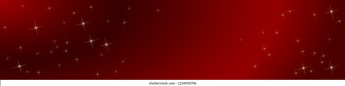 Header Christmas in red, empty background made with starry sky and blurry lights 