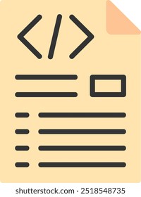 Header Code Flat Vector Icon Design