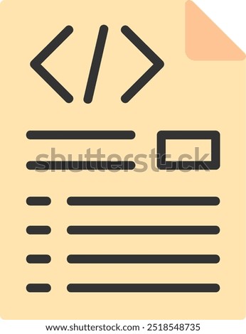 Header Code Flat Vector Icon Design