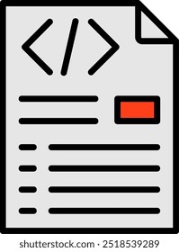 Header Code Line Filled Vector Icon Design