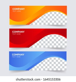 Header Design. Abstract geometric web banner template on grey background.Modern banner