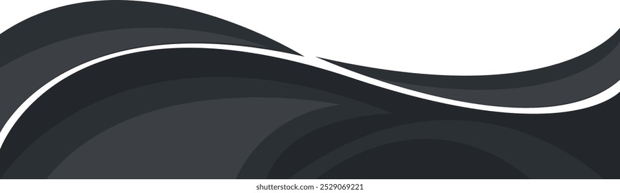 Header footer black grey gray curve abstract style border frame vector illustration banner background design