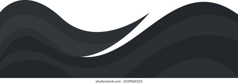 Header footer black grey gray curve abstract style border frame vector illustration banner background design
