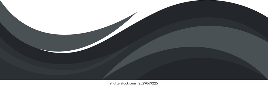 Header footer black grey gray curve abstract style border frame vector illustration banner background design