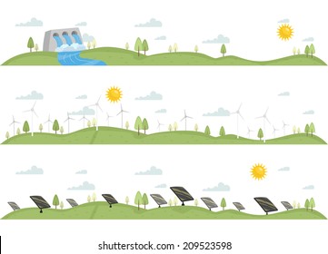 Header Illustration Featuring Renewable Sources of Energy