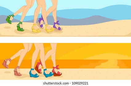 Header Illustration Featuring a Scene at the Beach