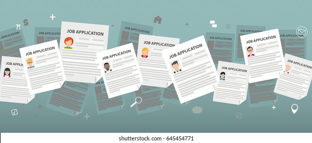 Header With Job Applications. Application. Eps 10 Vector File.