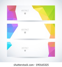 header layouts modern banner vector set with triangles header layouts line water anatomy crowd colourful conceptual background scene technique stack glassware ripple clouds performance modern site emp