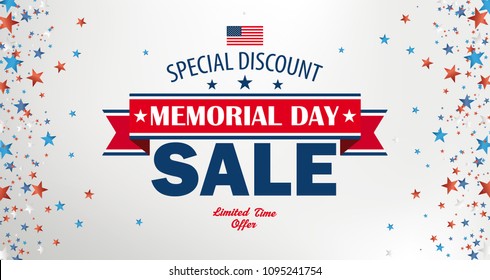 Header for the Memorial Day sale. Eps 10 vector file.