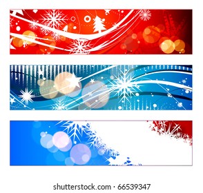 header for new year and for Christmas websites, vector illustration