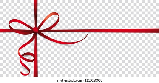 Header with red ribbon cross, bow on the checked background. Eps 10 vector file. 